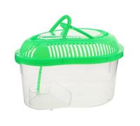 GARVALON Small Plastic Turtle Tank with Secure Lid and Built Sunbathing Platform Ventilated Reptile Carrier Box for Fish Crabs and Shrimp Transport Portable Aquarium for Safe Pet Travel