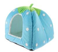GARVALON Small Rabbit House Cloth Hideout for Pets Wear-resistant Cozy Hamster and Rat Shelter Comfortable Indoor Hideaway for Rabbits Chinchillas and Small Animals Lake Blue