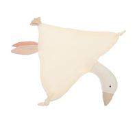 GARVALON Soothing Blanket Swan Shape Ivory White Snuggle Blanket for Newborns 0-1 Year Old Soothing Towel Sleep Comfort Plush Hand Puppet