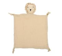 GARVALON Soothing Security Blanket Small Fox Plush Comforter Soft Cotton Chewable Sleep Newborn Snuggle Towel in Khaki for Travel and Home