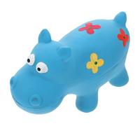 GARVALON Squeaky Hippo Dog Chew for Small Puppies, Blue Sturdy Teething for Teeth Cleaning and Interactive Play