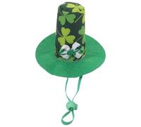 GARVALON St Patrick’s Day Shamrock Pet Hat Small Dog and Cat Costume Prop Green Four-leaf Clover Headwear for St Paddy’s Party