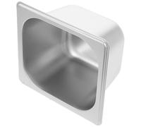 GARVALON Stainless Steel 1/6 Size Buffet Tray 17.5×16.2×10cm Rectangle Steam Table Pan for Catering Restaurant Food Service Ice Cream Salad Bowl