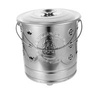 GARVALON Stainless Steel Auspiciousness Incinerator Money Burning Bucket Small Thickened Silver Paper Sacrificial Fire Barrel for Home Worship Outdoor Use