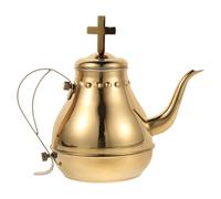 GARVALON Stainless Steel Kettle Communion Drinkware Turkey Coffee Pot Religious Ceremony Pot Stainless Steel Teapot First Communion Jar Liquor Golden