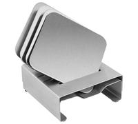 GARVALON Stainless Steel Square Drink Mats Set, 4pcs Heat Resistant Cup Cushions, Non-Slip Metal Coasters for Kitchen and Table Protection