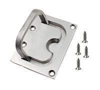 GARVALON Stainless Steel Square Flush Pull Handle Set for Marine Floor Hatch Deck Plate, Recessed Anti-Rattle Boat Cabin Latch, Marine Locking Recessed Trap Door Pull