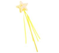 GARVALON Star Ribbon Cat Teaser Interactive for Cats and Kittens, Yellow Pet Supplies Wand Five-Pointed Star for Indoor Play