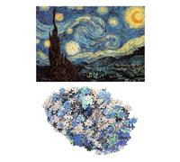 GARVALON Starry Night Jigsaw Puzzle 1000 Pieces for Adults and Oil Painting Art Puzzle without Frame Famous Post-Impressionist Artwork for Home and Leisure