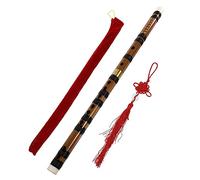 GARVALON Two-piece g Key Chinese Bamboo Flute for Beginners, Portable Wooden Dizi Traditional Membrane, Original Natural Bamboo Tone, Suitable for Students and Chinese Music Enthusiasts