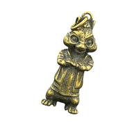 GARVALON Vintage Brass Weasel Pendant DIY Keychain Charm Multipurpose Ornament for Crafting and Home Decor Antique Style Decorative Accessory Gift for Friends and Family