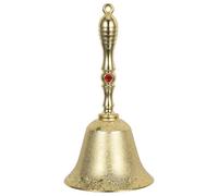GARVALON Vintage Metal Hand Bell with Handle Super Loud Solid Call Bell for Christmas Dinner Restaurant Service and Holiday Festive Gatherings