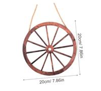 GARVALON Vintage Rustic Wooden Wagon Wheel Wall Decor Retro Home Wall Art for Living Office Study Handmade Solid Wood Hanging Ornament for Classic Farmhouse Style