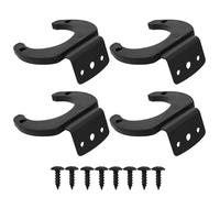 GARVALON Wall Mounted Microphone Hook Set of 4 Silicone Coated Iron Holders for Wireless Mic, Space Efficient Storage for KTV and Office