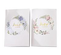 GARVALON Wedding Vow Books Set of 2 for Bride and Groom Hardcover Wedding Swearing Notebooks Handy Vows Books and Ceremony Recording