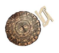 GARVALON Wheel Year Wooden Calendar Ornament Decorative Witch Tree Ring Design Natural Decor for Organization and Aesthetic Appeal for Study Living Space