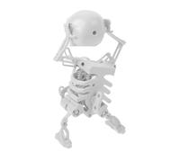 GARVALON Wind Up Skeleton for White Dancing Clockwork Skull Figure Lightweight Decor for Halloween Party and Desktop Entertainment