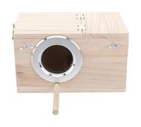 GARVALON Wooden Bird Nesting Box for Songbirds and Reusable and Easy to Clean Birdhouse with Left Side Opening for Backyard Bird Watching