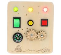 GARVALON Wooden Busy Board with LED Light Switches for Early Educational Activity Plaything Developing Coordination and Creativity Safe Sensory Learning for Boys