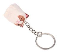 GARVALON Wooden Cat Keychain Ornament Solid Carving Pendant for Home Decor and Bag Accessories Cute Miniature Cat Figurine Craft