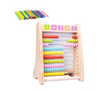 GARVALON Wooden Computing Rack Multi-functional Arithmetic Drawing Board Educational for Early Learning and Creative Calculation Development Preschool Boys