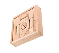 GARVALON Wooden Geometric Blocks for Educational Building Beech Wood Cognitive Puzzle Early Learning Montessori Safe Smooth Surface for Preschool Creativity Development