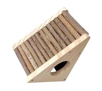 GARVALON Wooden Hamster Hideout Hamster Shelter Small Animal Hut for Climbing Gerbil Cage Accessories Wooden House Hideout Tree Trunk Tunnel Small Pet