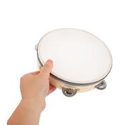 GARVALON Wooden Hand Drum with Imitation Leather Head for Portable Handheld Percussion Instrument for Rhythm Development Educational for Family and School Music Activities