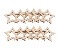 GARVALON Wooden Hollow Star Cutouts 5Cm Rustic Wood Star Shapes 25Pcs Pack DIY Christmas Tree Ornaments Home Wall Art