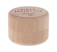 GARVALON Wooden Keepsake Box for Fetal Hair and First Haircut, Announcement Display Container, Natural Beech Wood Souvenir Box for Newborn Registry and Shower