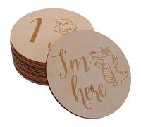 GARVALON Wooden Months Milestone Cards Growth Signs for Milestone Moments Photo Prop Polished Smooth for Safe Use