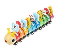 GARVALON Wooden Number Train for Early Educational Cognition Learning Montessori Style Mini Train Set with Hook and Loop Connecting Blocks Fine Motor Skills Development