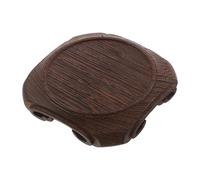 GARVALON Wooden Plant Display Stand with Solid Support, Chinese Style Multifunction Planter Base for Teapot and Jewelry, Beige Oriental Home Decor Pedestal for Bonsai and Flower Pot