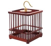 GARVALON Wooden Purpleheart Mini Cage round Dome Top, Small Terrarium for Crickets and Grasshoppers, Portable Wear-resistant Storage Basket for Outdoor Observation and Nature Study Random