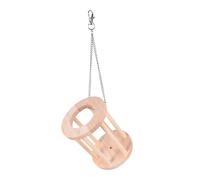 GARVALON Wooden Rabbit Feeder Rack with Chain for Small Animals Hay Holder Reducing Waste and Keeping Food Clean Suitable for Bunny Guinea Pig Chinchilla Cage Installation