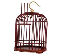 GARVALON Wooden Small Animal Cage with Dome Top Hanging Vintage Bird Cage and Insect Carrier for Hamsters Birds and Small Pets