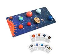 GARVALON Wooden Solar System Puzzle for Educational Planet Jigsaw Sturdy Space Model Early Development Activity Boys and Learning Astronomy