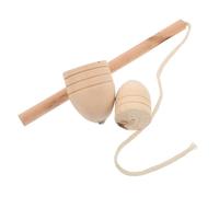 GARVALON Wooden Spinning Top with Whipping String for Adults Gyroscope for Educational Play Wrist Strengthening Outdoor Game Vintage Craft Physics Activity