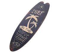 GARVALON Wooden Surfboard Plaque with Retro Vintage Style Coastal Room Decor Easy to Place Hanging Sign Plastic Material for Home Decoration in Children's Room Or Bookshelf Beach Wall