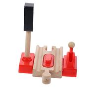 GARVALON Wooden Train Railway Roadblock Accessory Model Easy Install DIY Rail Track Scene Prop for Compatible with Major Wooden Train Educational Building and Early Development Play