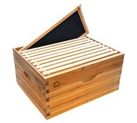 Garvee 10 Frame Deep Brood Box, Langstroth Beehive Box Dipped in 100% Beeswax, Bee Hive Deep Box with Frames and Wax Foundations for Beekeeping Supplement