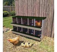 Garvee 10-Hole Galvanised Steel Chicken Nesting Boxes, Wall Mounted