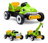 Garvee 12V Electric Ride on Tractor for Kids with Front Loader | Battery Powered Children's Tractor with Dual 35W Motors, 12V 4.5Ah Battery and Agricultural Accessories