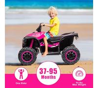 Garvee 12v Kids Electric Quad Bike, Kids Ride on Car ATV Toy, with Remote Control, Music, LED, Horn, 2 Speed Ajustable, Children Ride on ATV for 3-8 Years Old, Pink