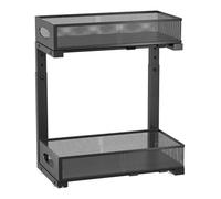 Garvee 2-Tier Upgraded Under-Sink Organizer, Slide-Out Mesh Metal Drawer, Pull-Out Cabinet Spice Basket, Multi-Functional Shelves Tidy Sliding Rack for Kitchens, Bathrooms, Pantry, Countertops, Black