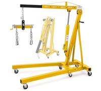 Garvee 2000KG Folding Hydraulic Engine Hoist with Lever, Folding Engine Shop Crane Hoist Lift, Heavy Cherry Picker with 6 Wheels, Floor Stand Lift Jack Lifting Tools for Garage Car Workshop