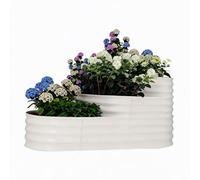Garvee 3-Tier Galvanized Steel Raised Garden Bed Kit, Split Modular Planter Box, Safe Edges, Rust-Resistant, Easy Assembly, Ideal for Outdoor Gardening, Vegetables, Herbs, Flowers White