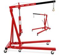 Garvee 4400 LBS Hydraulic Engine Hoist, 2 Ton Folding Cherry Picker Shop Crane with 6 Casters & Lever, Engine Hoist Crane Lift for Car Repair Workshops & Garages