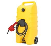 Garvee 53L Gas Caddy, Fuel Tank Container with Fluid Transfer Manual Siphon Pump & Hose, Portable Diesel Gas Storage Caddy with Wheels for Car, ATV, Weeder, Boat, etc
