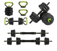 Garvee 6 in 1 Adjustable Dumbbell Set, Straight/Curl Barbell, Kettlebell & Push Up Stand, 2.5LBS, 3.5LBS, 4.5LBS, 5.5LBS (Total 88LBS) Options for Home Gym Weight Lifting Fitness